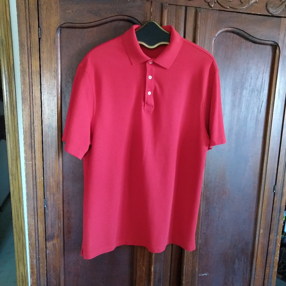 Port Authority Red Cotton  Polo Shirt